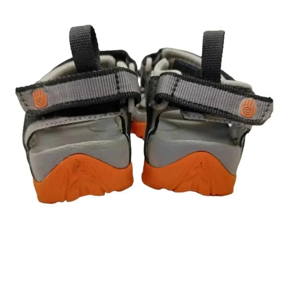 Teva Velcro Open Toes Black Grey Orange Sandals Size 8 - Picture 4 of 6